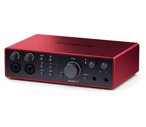 Focusrite Scarlett 16/16 4. Generation, rot-schwarz / Audio-Interface / 2x XLR-Kombianschluss / MIDI-Ein-/Ausgang / 24 Bit/192 kHz / USB-C