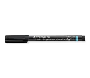 Staedtler Lumocolor F schwarz / Textilmarker / permanent / wasserfest / Strichstärke 0,6 mm