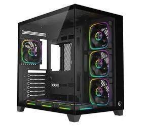 Rampage SEALITE schwarz / PC-Gehäuse / Gehärtetes Glas / 7x ARGB PWM-Lüfter