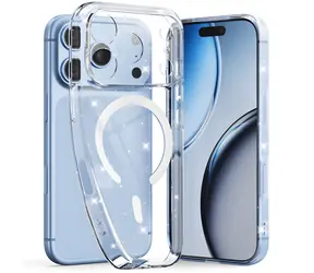 Tech-Protect FlexAir MagSafe transparent mit Glitzer / Schutzhülle / Apple iPhone 17 Pro / 18 Pro / MagSafe / Silikon