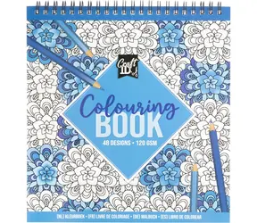CRAFT ID Anti-Stress-Malbücher Blau / Malbücher / 48 Motive / Papier 120 g/m