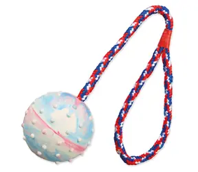 TRIXIE Hundespielzeugball an einer Schnur / Gummi / Durchmesser 6 cm / Länge 30 cm