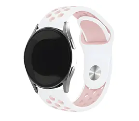 Beline Sport Silikonarmband weiß-rosa / Sportarmband / Breite 20 mm / für Smartwatch