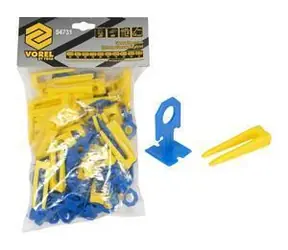 Vorel Nivelliersystem 2 mm / Set mit Nivellierclips und Keilen / 50+50 Stück