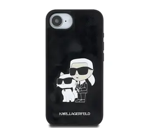 Karl Lagerfeld PU Saffiano Karl und Choupette schwarz / Rückseite / für Apple iPhone 16e