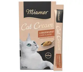 Miamor Creme mit Leber für Katzen / Ergänzungsfuttermittel / 6 × 15 g