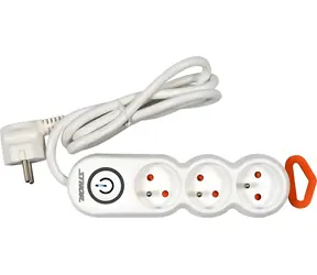 STHOR Büro-Verlängerungskabel / Verlängerungskabel / 3 Steckdosen / 1,5 m / mit Schalter / 3500 W