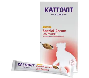 Kattovit Hühnercremesuppe mit niedrigem Proteingehalt / Cremesuppe für Katzen mit Niereninsuffizienz / phosphorarm / 6 x 15 g