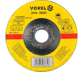 Vorel Schleifscheibe für Metall 125 x 22 x 6,8 mm konvex / Schleifscheibe / für Stahl / Dicke 6,8 mm