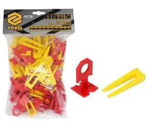 Vorel Nivelliersystem 3 mm / Set mit Nivellierkeilen und -klammern / 50 Keile / 50 Klammern