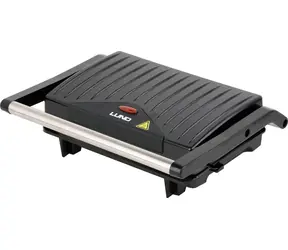 Lund Panini-Grill 750 W schwarz / Kontaktgrill / Antihaftbeschichtung / Grillplatte 230 x 145 mm