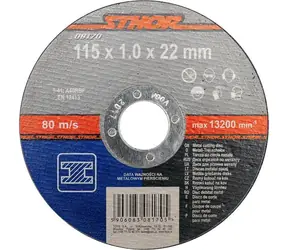 STHOR Trennscheibe für Metall 115 x 1,0 x 22 mm / Trennscheibe / Durchmesser 115 mm / Dicke 1 mm