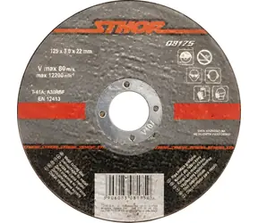 STHOR Trennscheibe für Metall 125 x 1,0 x 22 mm / Trennscheibe / Durchmesser 125 mm / Dicke 1 mm