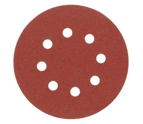 Vorel Schleifpapier 125 mm P36 mit Klettverschlusslöchern / Schleifpapier / Körnung P36 / Mit Löchern / 5 Stück