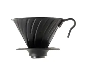 Hario V60-02, mattschwarz / Filterkaffeefilter / Edelstahl / Größe 2