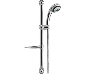 Fala Duschset mit Stange / Duschset / 4 Duschfunktionen / Edelstahlschlauch 150 cm / Chrom