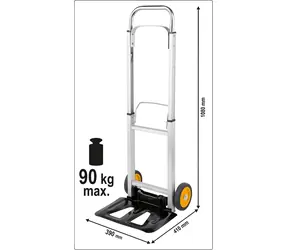 Vorel Klappbarer Aluminium-Transportwagen / Trolley / Tragkraft 90 kg / Räder 150 mm / Teleskopgriff