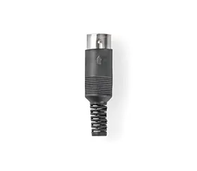 Nedis DIN-Stecker schwarz / Audiostecker / Stecker / Drehverschluss / vernickelt / 6,0 mm / 25 Stück