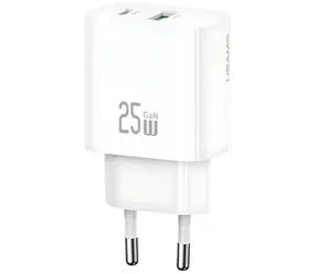 USAMS Netzladegerät 25W weiß / Ladegerät / 2x USB-A / Schnellladefunktion
