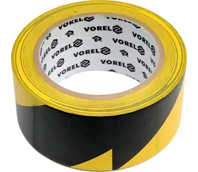 Vorel Warnband schwarz und gelb 48 mm x 33 m / Klebeband / Warnung / Breite 48 mm / Länge 33 m