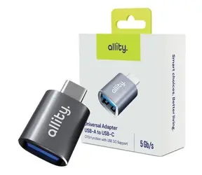 Allity ABA-102 grau / Adapter / USB-A - USB-C / 480 Mbit/s / 2,4 A