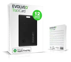 Evolveo TrackCard schwarz / Ortungsgerät / Kreditkartengröße / Apple „Wo ist?“ / Bluetooth 5.2