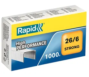 Rapid Strong 26/6 / Heftklammern / 1000 Stück / Bis zu 30 Blatt / Gelb