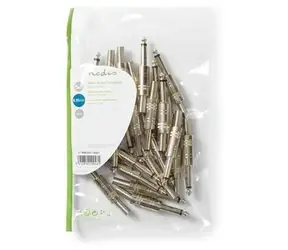 Nedis Jack-Steckverbinder 6,35 mm (M) vernickelt / Stecker / Lötanschluss / Gerade / 25 Stück.