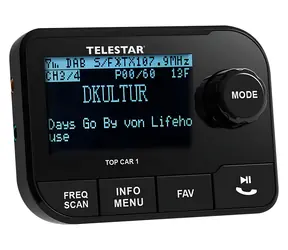 Telestar TOP CAR 1 schwarz / DAB+ Kfz-Adapter / Bluetooth 5.0 / LCD-Display / FM-Transmitter