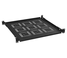 Solarix Rack 19" 450 mm schwarz / Rack-Einschub / 1 HE / Tiefe 450 mm / Montage auf Vorder- und Rückseite / Tragfähigkeit 40 kg