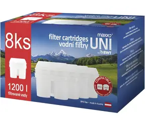 Maxxo UNI Filter für Wasserfilterkannen, 8 Stück / Filter für Kanne / Kompatibel mit LAICA Biflux, BWT