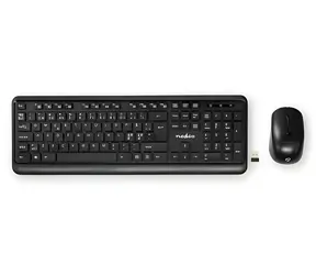 Nedis Kabelloses Tastatur- und Maus-Set (ND-Layout) / Tastatur- und Maus-Set / USB-Empfänger / 800-1600 DPI