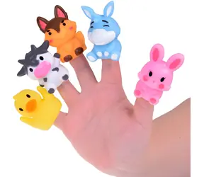 JOKOMISIADA Fingerpuppen-Set Bauernhoftiere 5-teilig / ab 12 Monaten