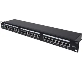 Intellinet Patchpanel mit 24 Ports, Cat6a, FTP, schwarz / Patchpanel / 24x RJ-45 / 1 HE / geschirmt