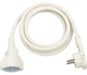 Brennenstuhl Verlängerungskabel mit flachem Winkelstecker, weiß / Verlängerungsleitung / 2 m / H05VV-F 3G1.5