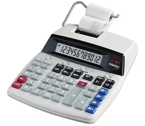 GENIE D69 PLUS grau / Taschenrechner mit Druckfunktion / 12-stellig / LCD-Display / 162 Zeichen pro Minute