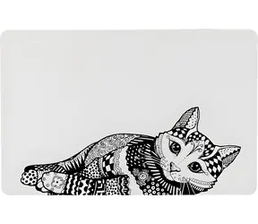 TRIXIE Zentangle Schüsselmatte 44x28 cm / Schüsselmatte / Gummi / rutschfest