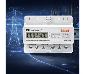 Dreiphasen-DIN-Schienen-Stromzähler / Stromzähler / 400 V / 100 A / LCD / 7 Module