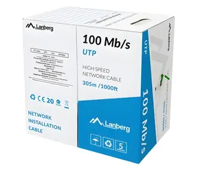 UTP-Kabel, grüner Draht, 305 m / Netzwerkkabel / CCA / 100 MHz / AWG24
