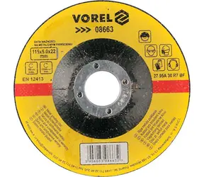 Vorel Schleifscheibe für Metall 115x22x6,0 mm konvex / Schleifscheibe / 115x22 mm / Konvex