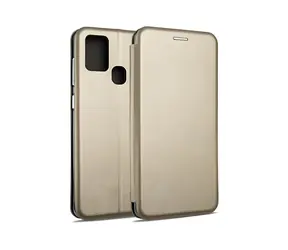 Beline Magnetische Klapphülle für Samsung Galaxy A21s (SM-A217) Gold / Hülle / Buchhülle / Magnetverschluss