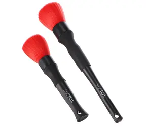 SIXTOL Auto-Detailing-Bürste 2 Basic / Autoreinigungsbürsten-Set / 2-teilig / rot