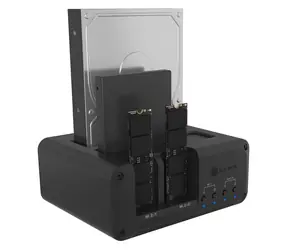 Icy Box IB-2925MS-CU31 schwarz / Dockingstation / 4X M.2 NVMe/SATA & 2,5"/3,5" SATA / USB-C 10 Gbit/s
