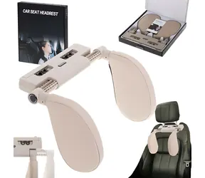 KIK Reise-Autokopfstütze beige / Autokopfstütze / verstellbare Breite 15-26 cm