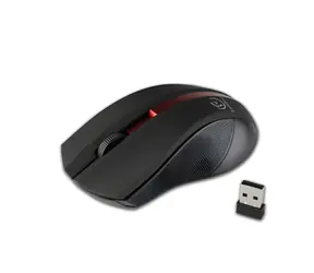 Rebeltec Galaxy schwarz-rot / Kabellose optische Maus / Gummierte Oberfläche