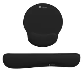 Natec Chipmunk 2-in-1 schwarz / Ergonomisches Mauspad-Set / Maus + Tastatur / Schaumstoff