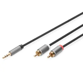Digitus DB-510330-018-S / Audiokabel / 3,5-mm-Klinkenstecker - 2x Cinch / 1,8 m