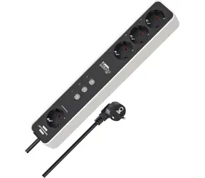 Brennenstuhl Connect Ecolor weiß-schwarz / Verlängerungskabel / WLAN / 4 Steckdosen / Timer / 1,5 m