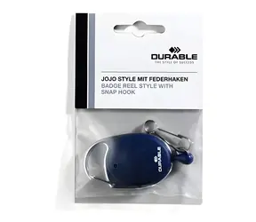 Durable Jojo Style Dunkelblau / Einziehbarer Namensschildclip / Metallkarabiner / Gurtlänge 80 cm