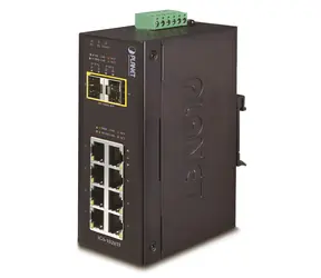 Planet IGS-1020TF / Industrie-Switch / 8x 1Gb RJ-45 / 2x SFP / -40 bis 75°C / IP30